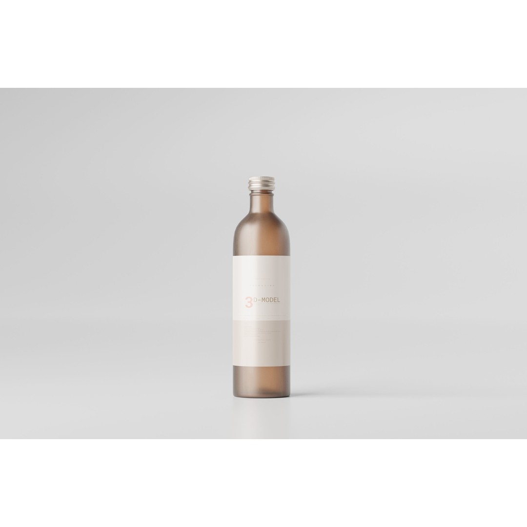 Glass Bottle Collection 3D Model – Low Poly PBR Models for Cosmetics - View 8
