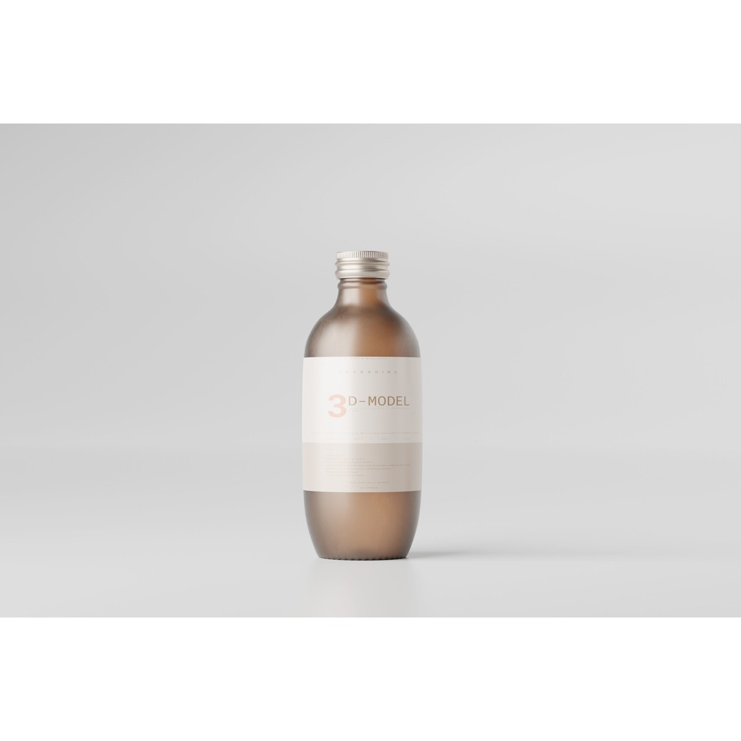 Glass Bottle Collection 3D Model – Low Poly PBR Models for Cosmetics - View 9