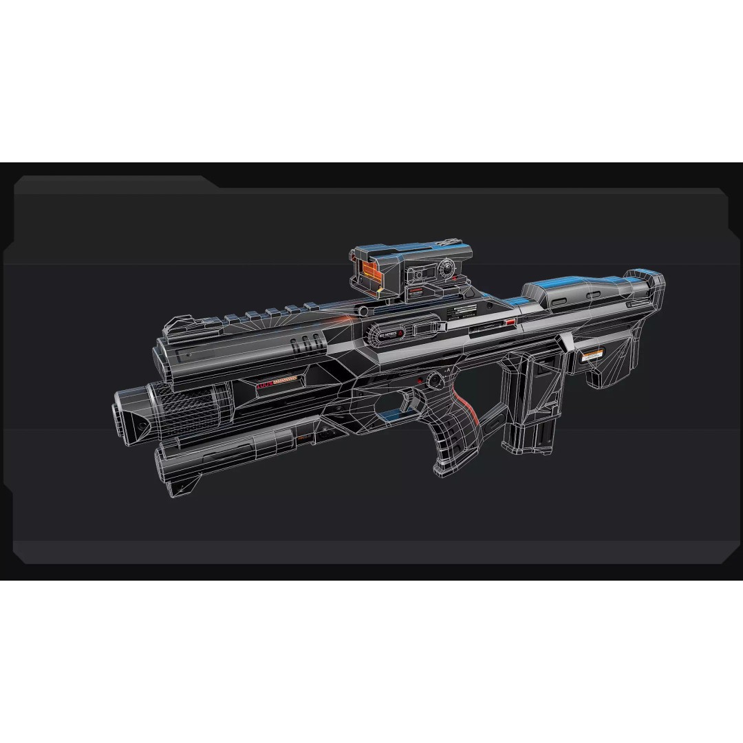 AK5 Machine Gun 3D Model – Low Poly Game Asset, FBX, PBR Textures