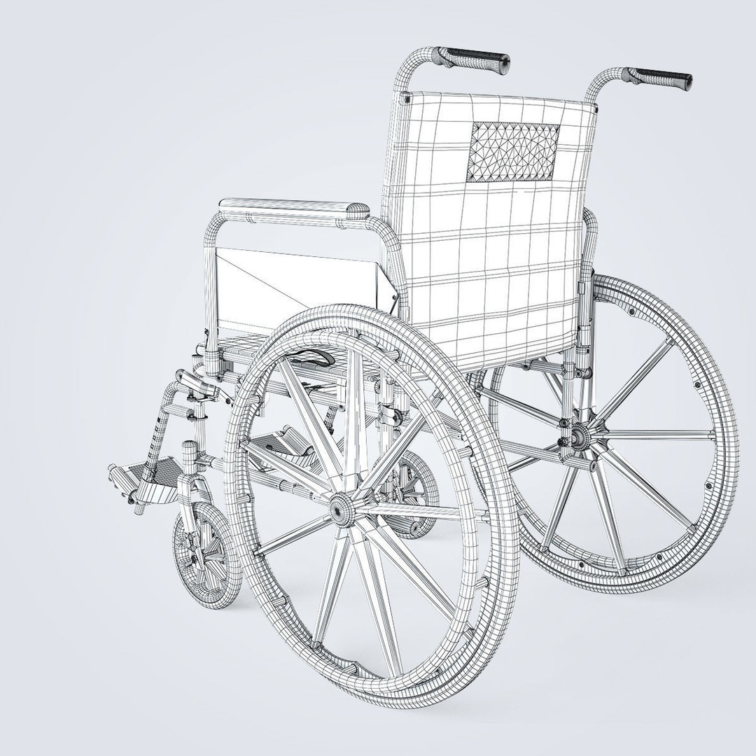 Manual Wheelchair 3D Model – High Quality, Fully Textured, Game-Ready Formats