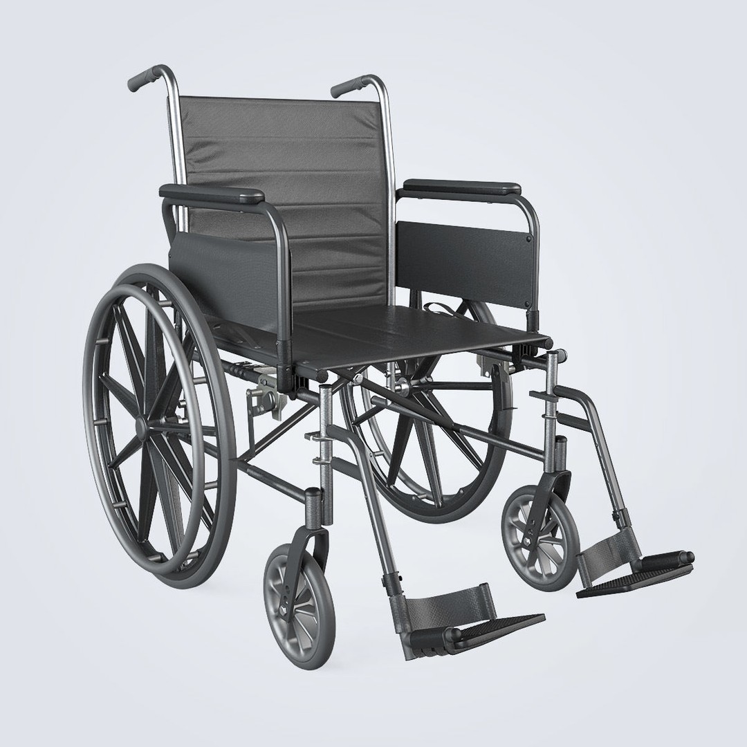 Manual Wheelchair 3D Model – High Quality, Fully Textured, Game-Ready Formats - View 10