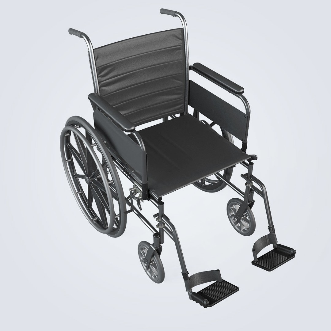 Manual Wheelchair 3D Model – High Quality, Fully Textured, Game-Ready Formats - View 11