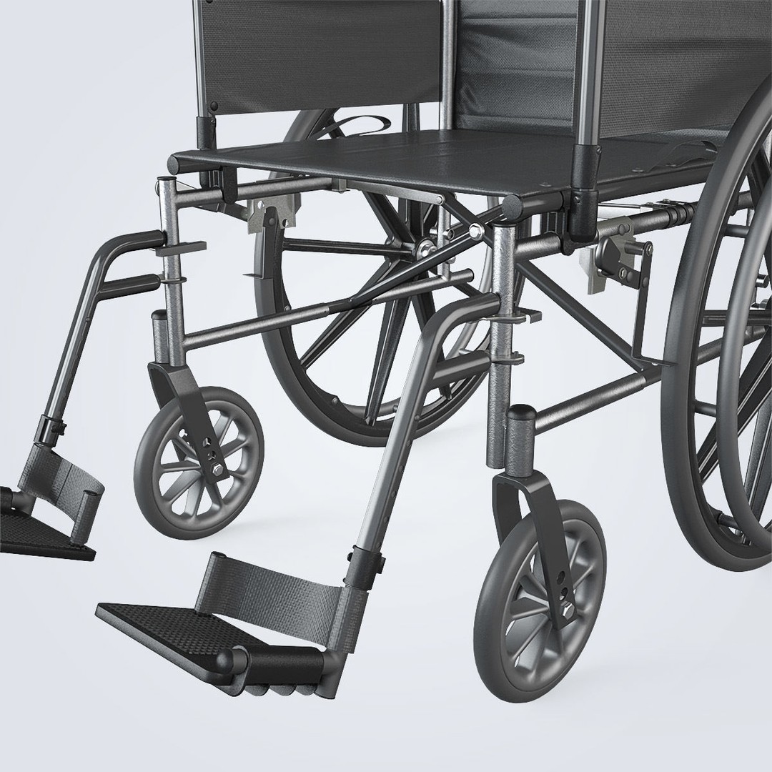 Manual Wheelchair 3D Model – High Quality, Fully Textured, Game-Ready Formats - View 13