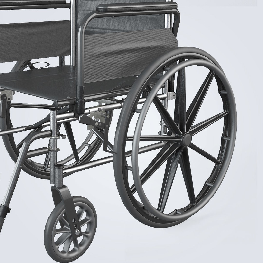 Manual Wheelchair 3D Model – High Quality, Fully Textured, Game-Ready Formats - View 15