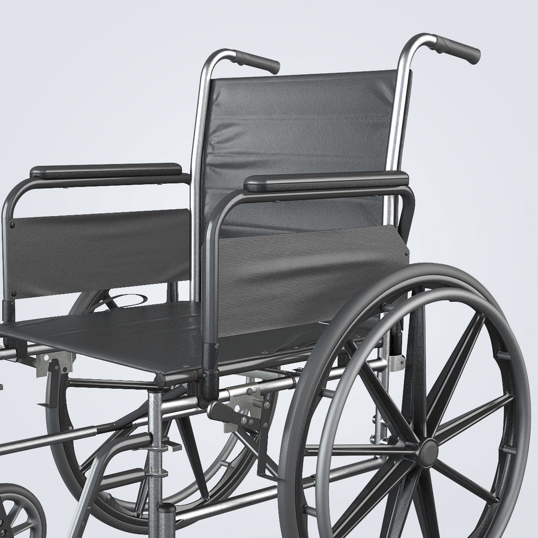Manual Wheelchair 3D Model – High Quality, Fully Textured, Game-Ready Formats - View 16