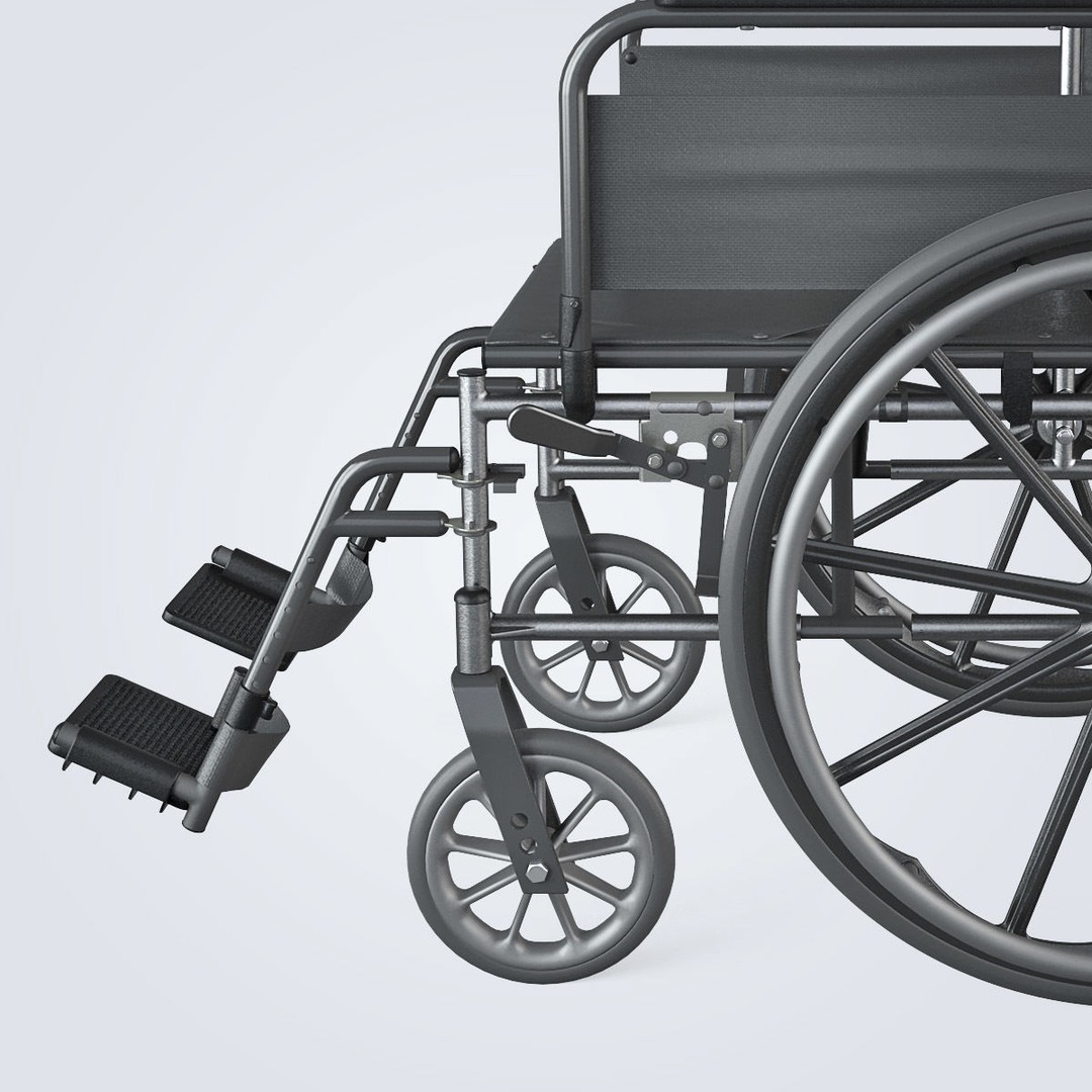 Manual Wheelchair 3D Model – High Quality, Fully Textured, Game-Ready Formats - View 17