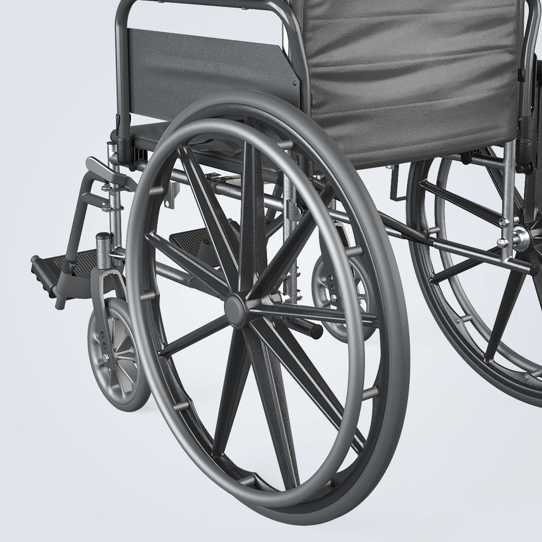 Manual Wheelchair 3D Model – High Quality, Fully Textured, Game-Ready Formats - View 19