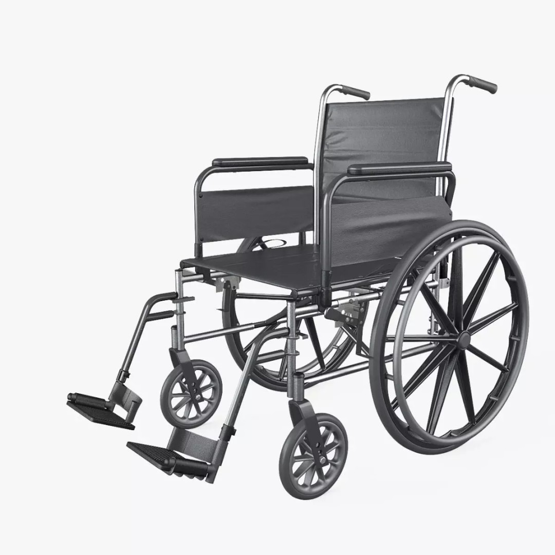 Manual Wheelchair 3D Model – High Quality, Fully Textured, Game-Ready Formats - View 2