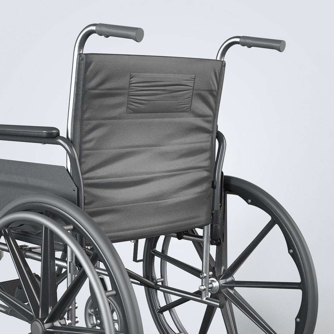 Manual Wheelchair 3D Model – High Quality, Fully Textured, Game-Ready Formats - View 20