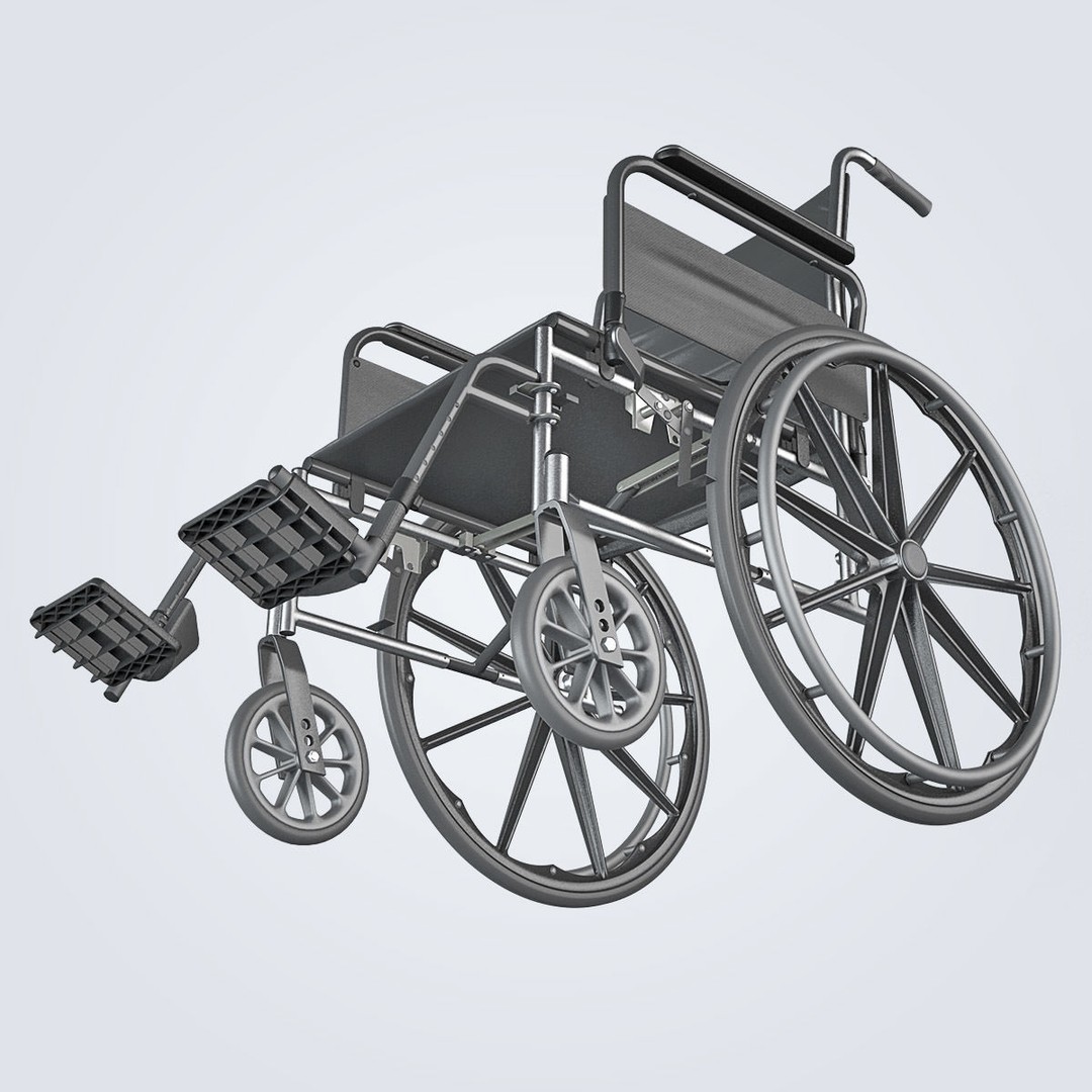 Manual Wheelchair 3D Model – High Quality, Fully Textured, Game-Ready Formats - View 22
