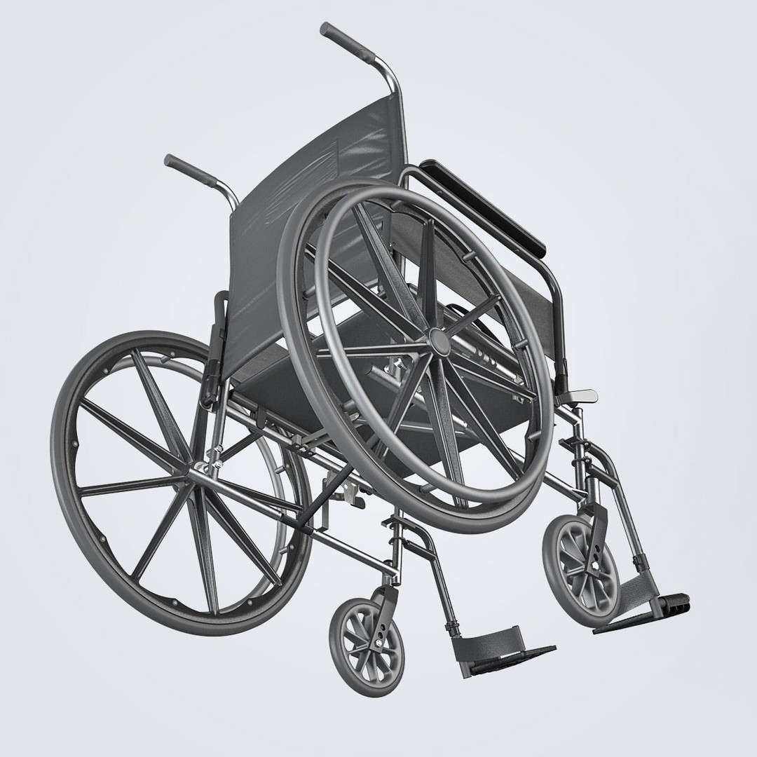 Manual Wheelchair 3D Model – High Quality, Fully Textured, Game-Ready Formats - View 23