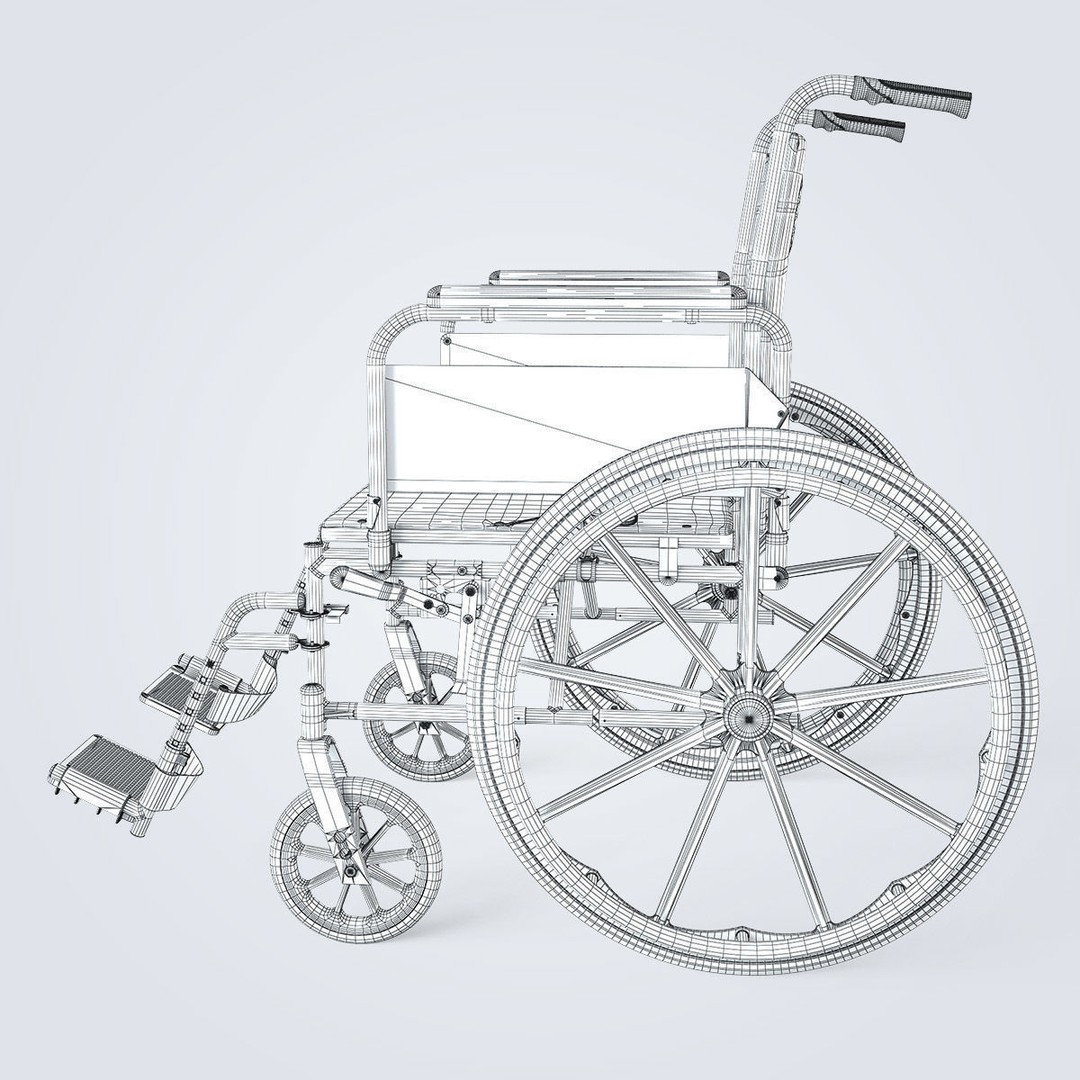 Manual Wheelchair 3D Model – High Quality, Fully Textured, Game-Ready Formats - View 25