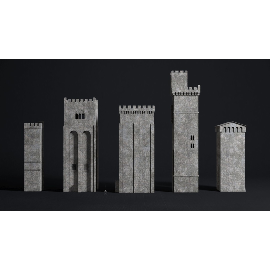 Medieval Castle 3D Model – Low Poly Modular Buildings, FBX - View 11