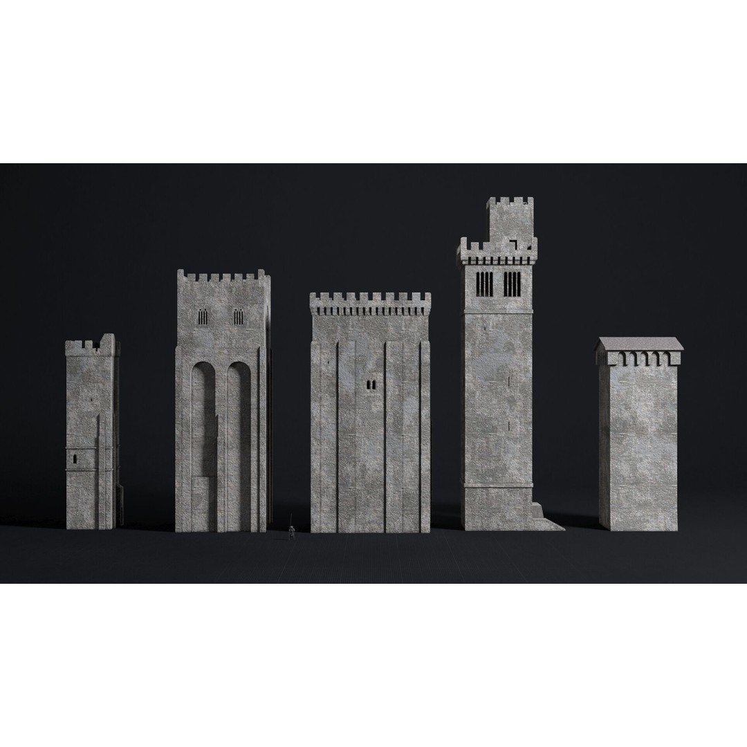 Medieval Castle 3D Model – Low Poly Modular Buildings, FBX - View 9