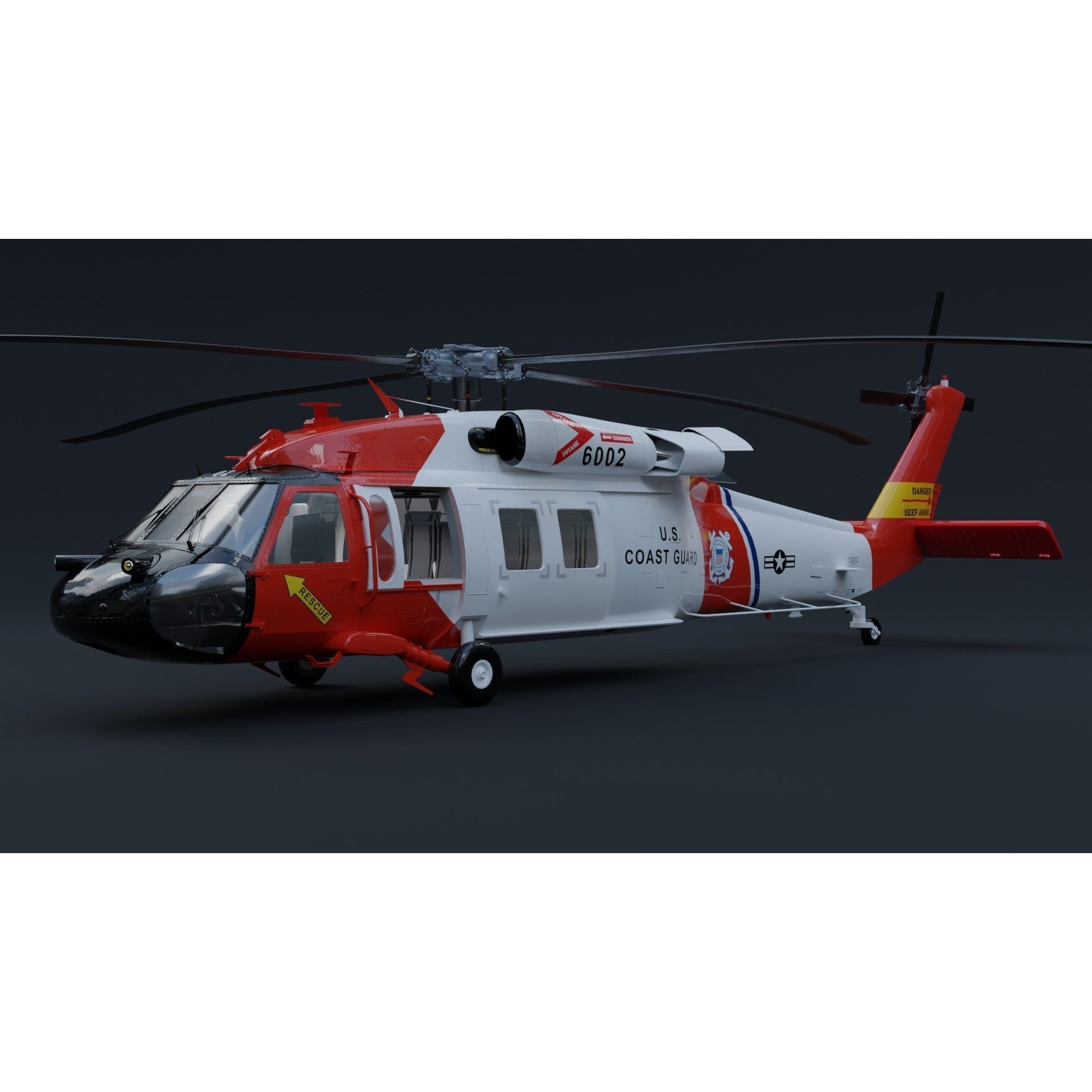 Sikorsky UH-60 Black Hawk - Game-Ready 3D Model - View 4