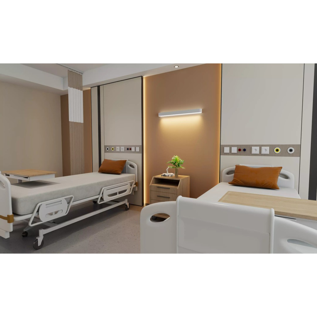 Hospital Ward Room 3D Model – Modern Patient Room with PBR Textures - View 8