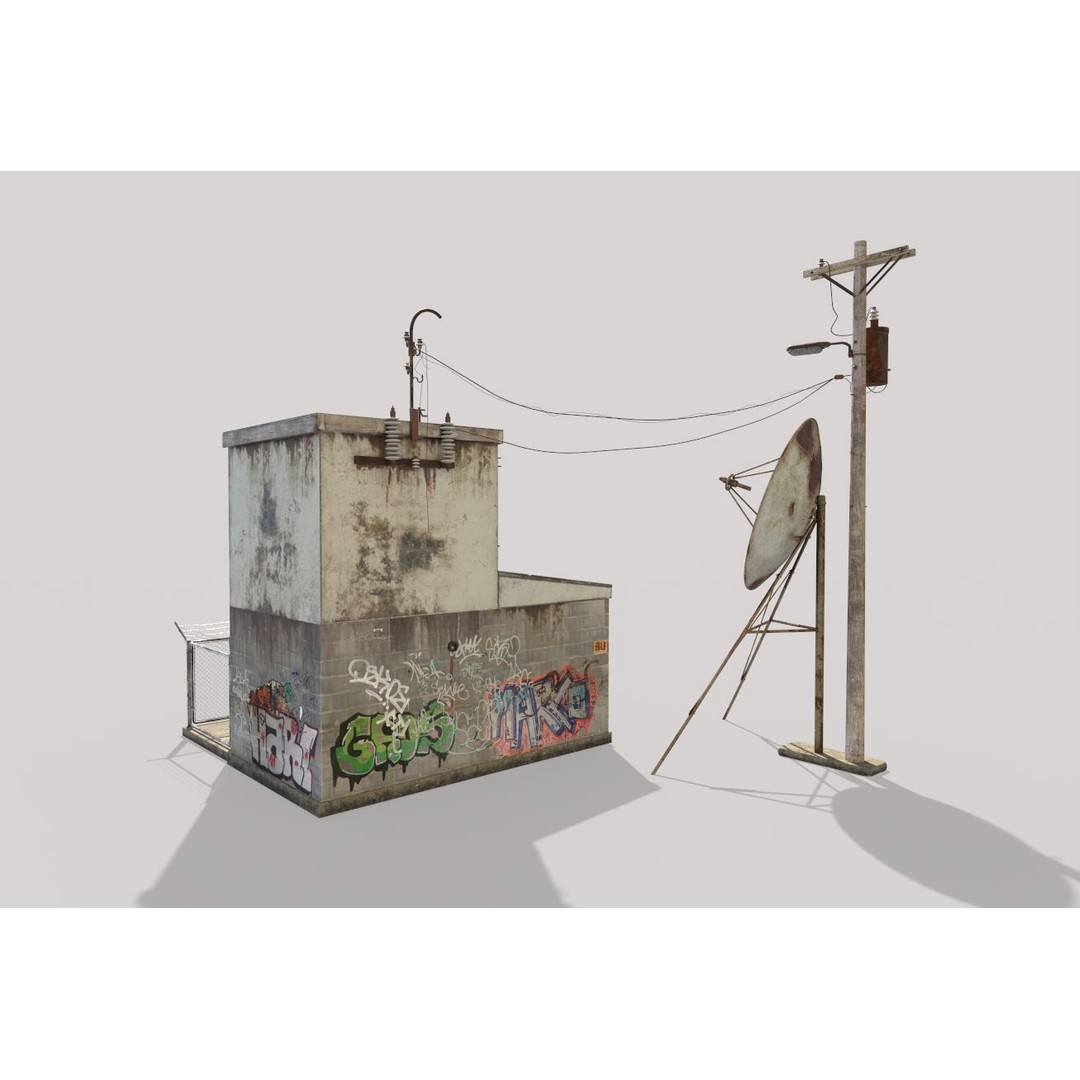Old Radio Telescope Station 3D Model – Realistic PBR Asset, FBX & OBJ - View 11