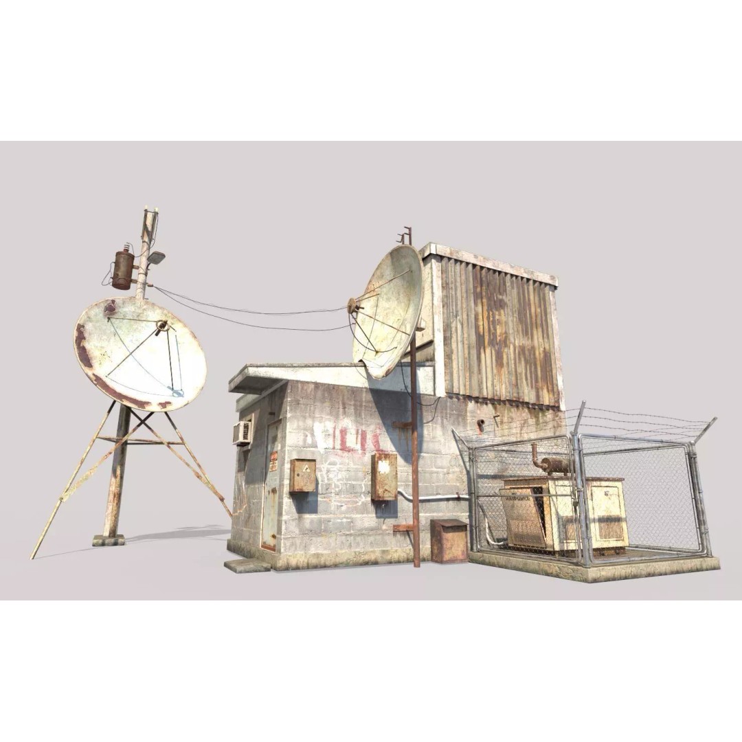 Old Radio Telescope Station 3D Model – Realistic PBR Asset, FBX & OBJ - View 2