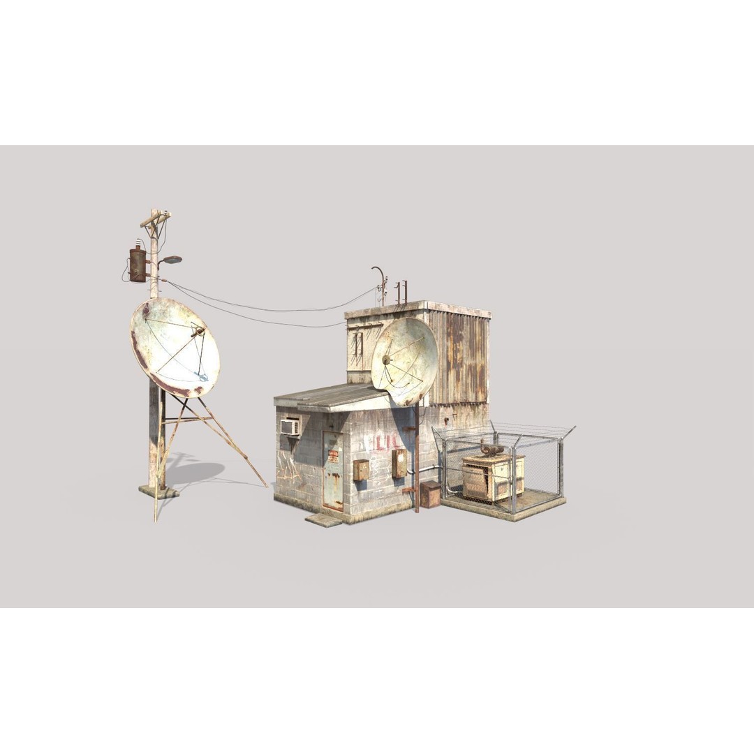 Old Radio Telescope Station 3D Model – Realistic PBR Asset, FBX & OBJ - View 3