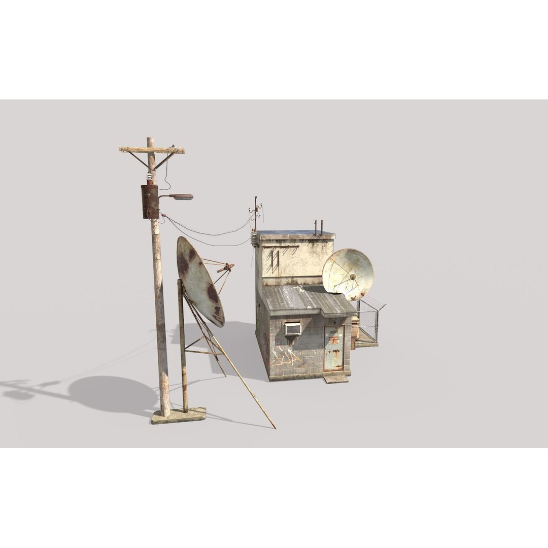 Old Radio Telescope Station 3D Model – Realistic PBR Asset, FBX & OBJ - View 9