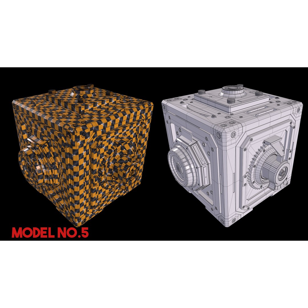 Sci-Fi Box 3D Model – Low Poly Game Asset, FBX/OBJ Formats