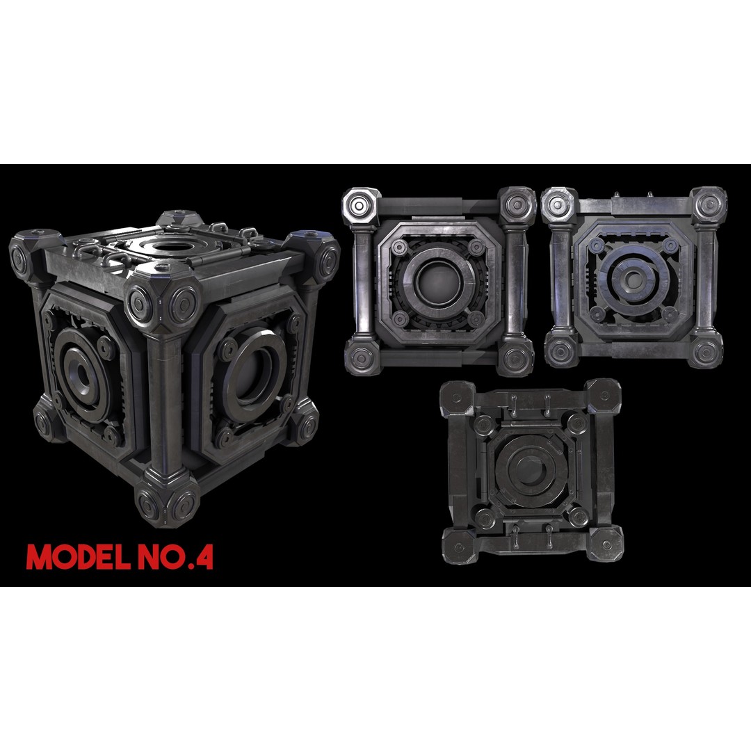 Sci-Fi Box 3D Model – Low Poly Game Asset, FBX/OBJ Formats - View 6