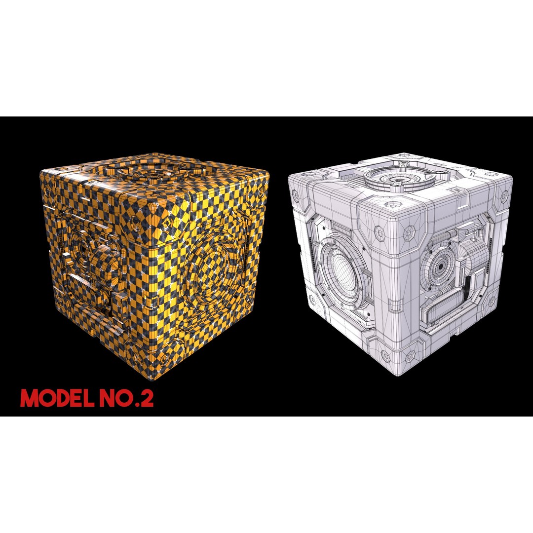 Sci-Fi Box 3D Model – Low Poly Game Asset, FBX/OBJ Formats - View 9
