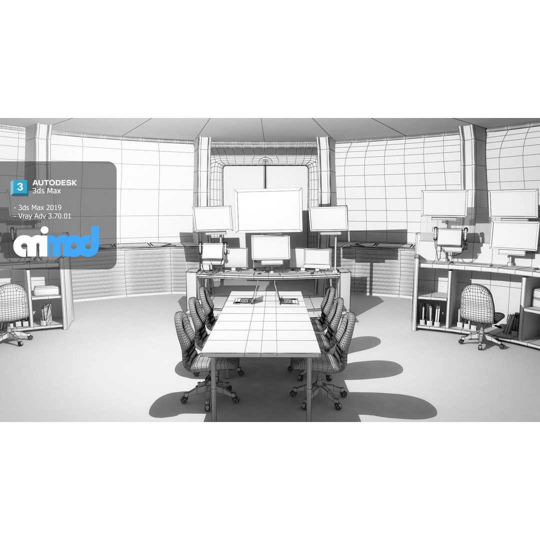 Mission Control Center 3D Model – Sci-Fi Lab Asset, FBX, PBR Textures - View 10