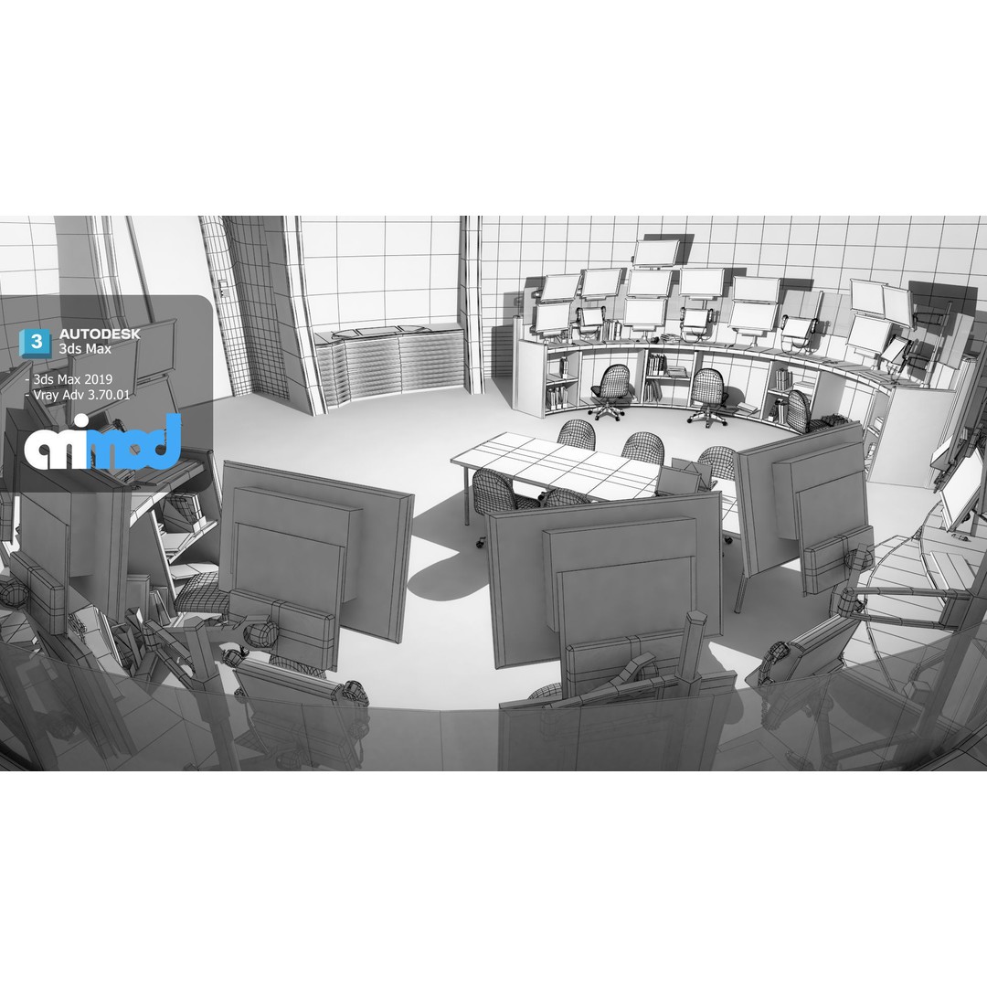 Mission Control Center 3D Model – Sci-Fi Lab Asset, FBX, PBR Textures - View 8