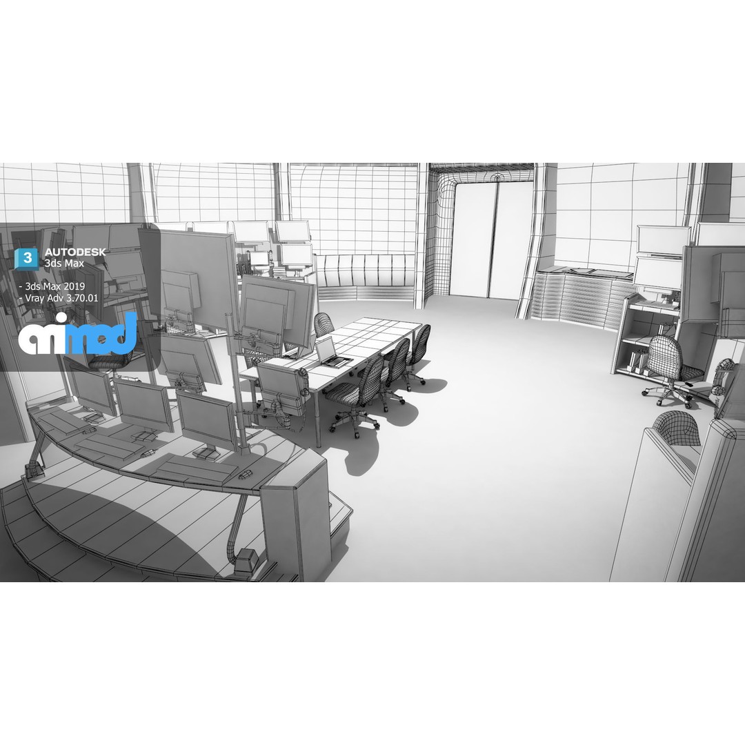 Mission Control Center 3D Model – Sci-Fi Lab Asset, FBX, PBR Textures - View 9