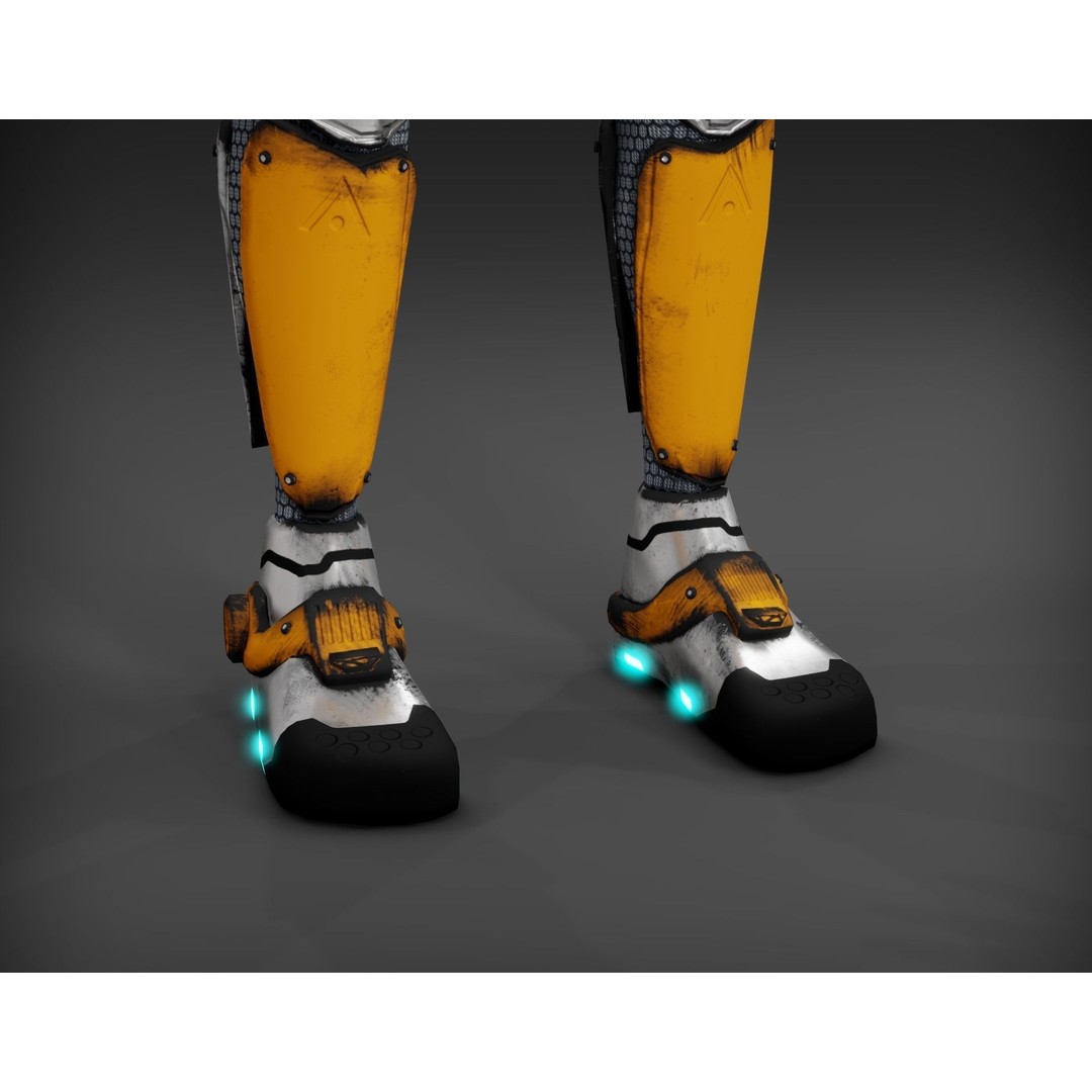 Sci-Fi Character 3D Model – Low Poly Rigged Game Asset, FBX/OBJ - View 13