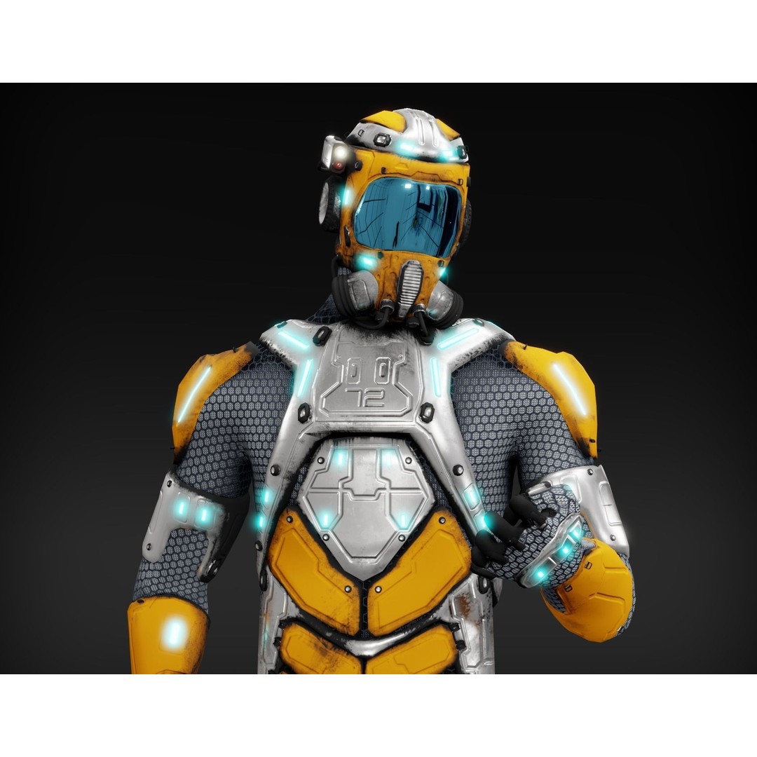 Sci-Fi Character 3D Model – Low Poly Rigged Game Asset, FBX/OBJ - View 18
