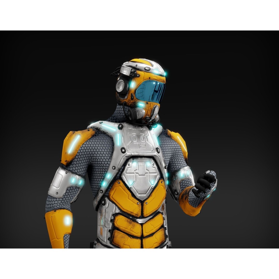 Sci-Fi Character 3D Model – Low Poly Rigged Game Asset, FBX/OBJ - View 19