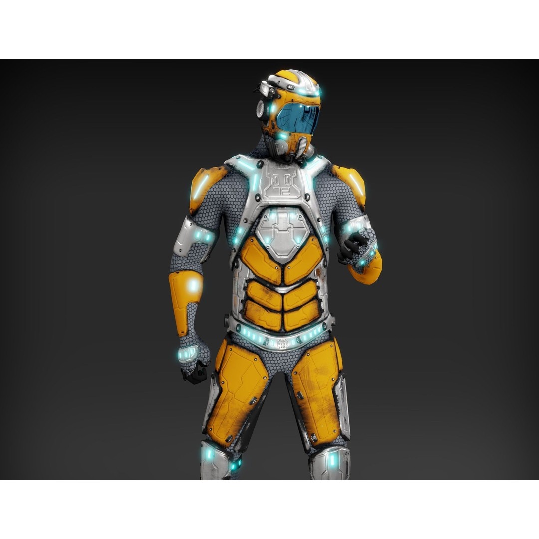 Sci-Fi Character 3D Model – Low Poly Rigged Game Asset, FBX/OBJ - View 20