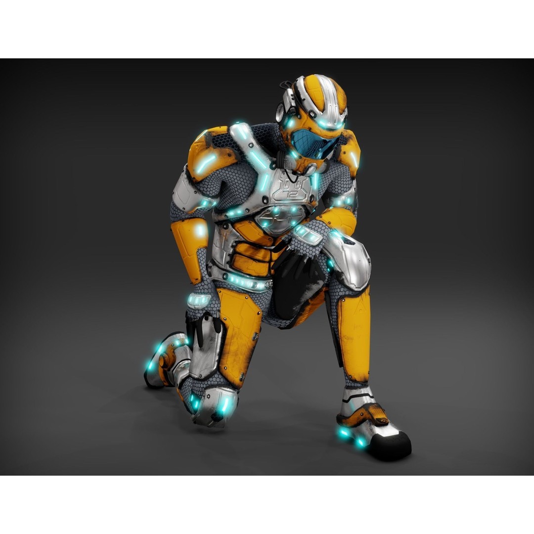 Sci-Fi Character 3D Model – Low Poly Rigged Game Asset, FBX/OBJ - View 21