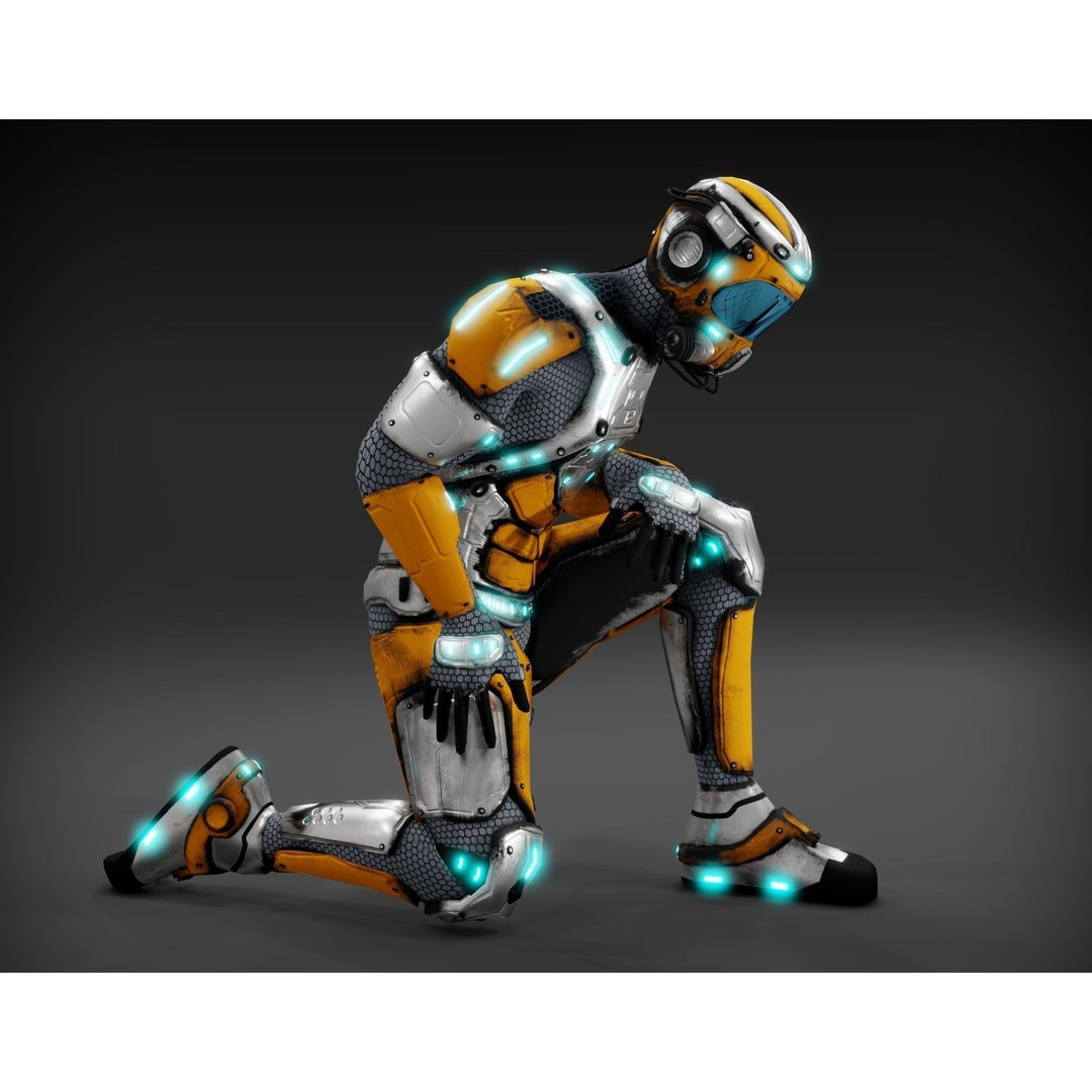 Sci-Fi Character 3D Model – Low Poly Rigged Game Asset, FBX/OBJ - View 22