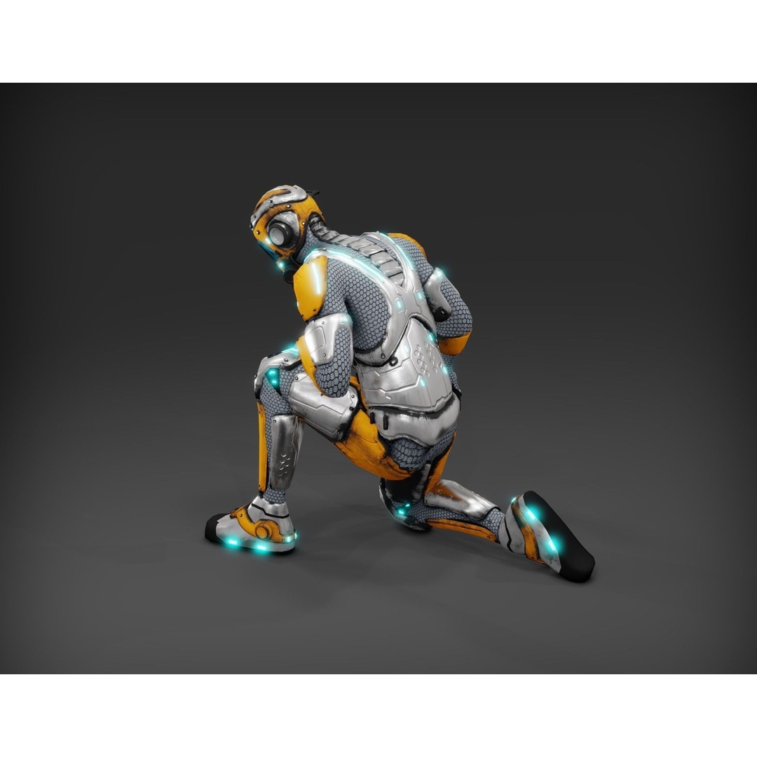 Sci-Fi Character 3D Model – Low Poly Rigged Game Asset, FBX/OBJ - View 24