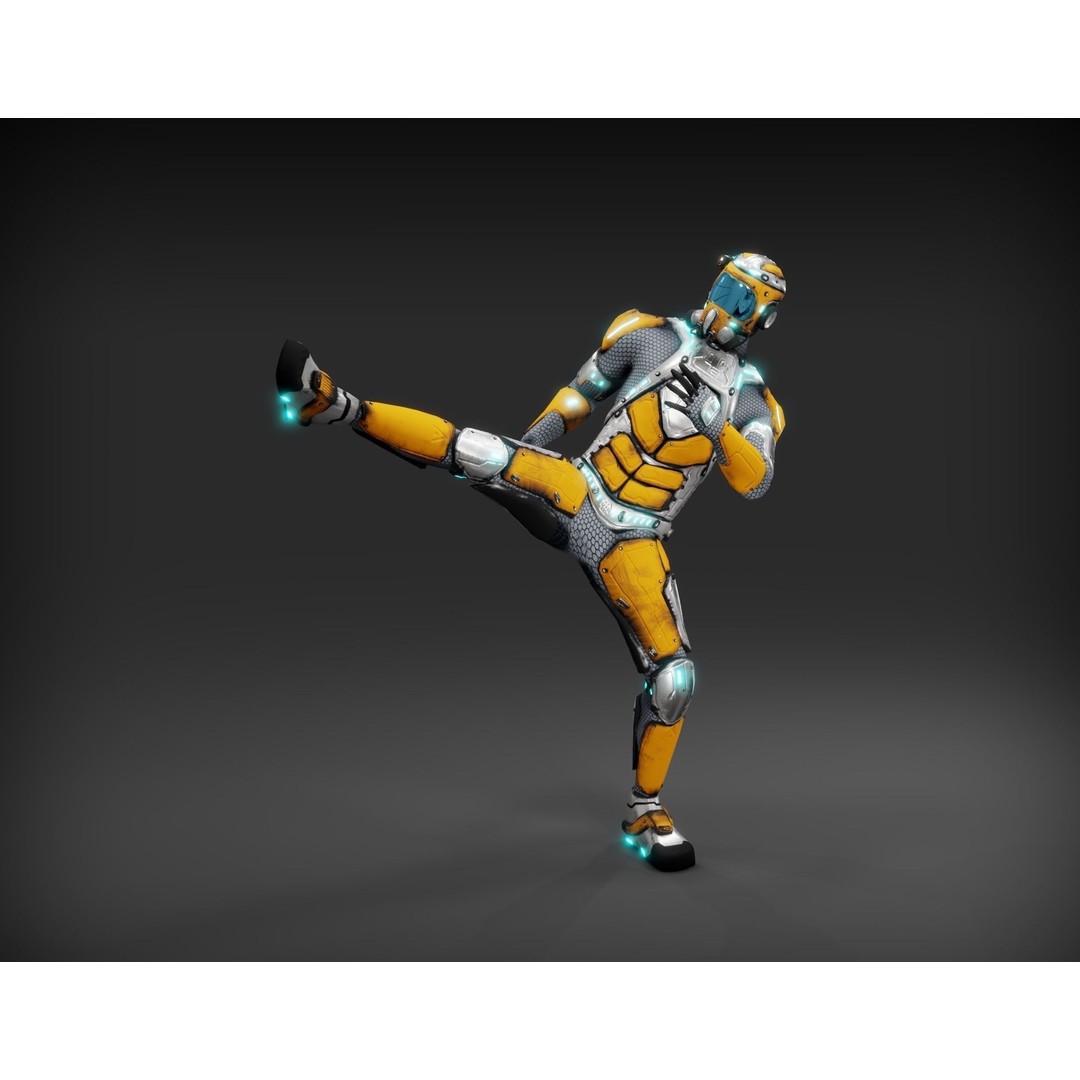 Sci-Fi Character 3D Model – Low Poly Rigged Game Asset, FBX/OBJ - View 26