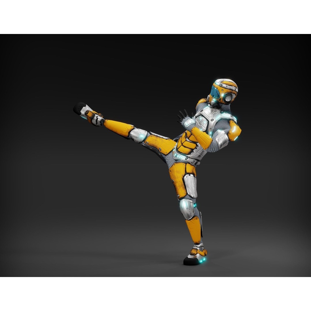 Sci-Fi Character 3D Model – Low Poly Rigged Game Asset, FBX/OBJ - View 27