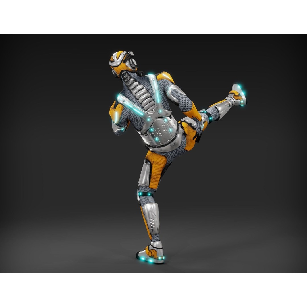 Sci-Fi Character 3D Model – Low Poly Rigged Game Asset, FBX/OBJ - View 28