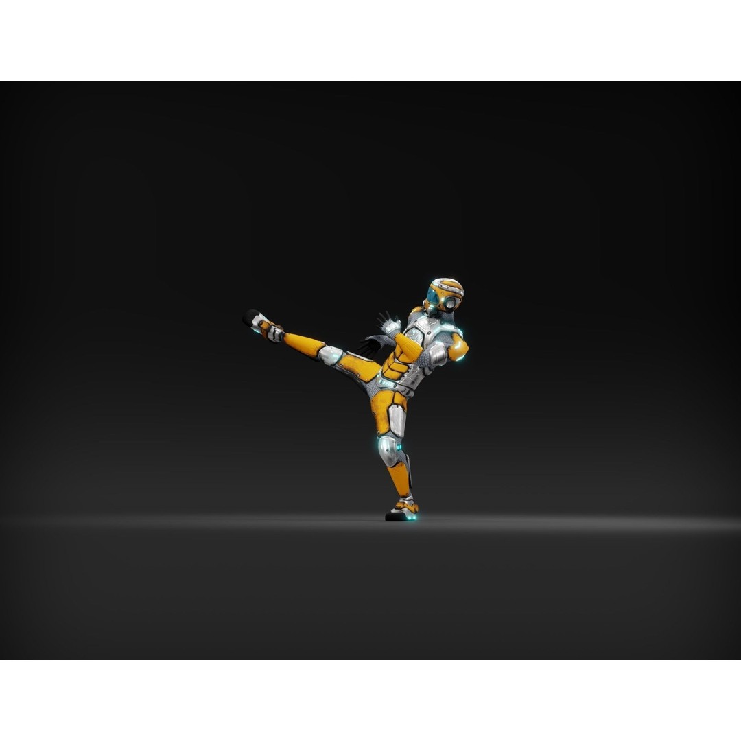 Sci-Fi Character 3D Model – Low Poly Rigged Game Asset, FBX/OBJ - View 29