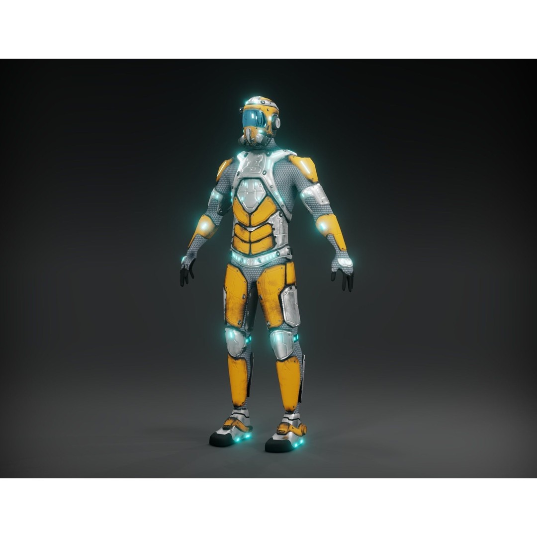 Sci-Fi Character 3D Model – Low Poly Rigged Game Asset, FBX/OBJ - View 32