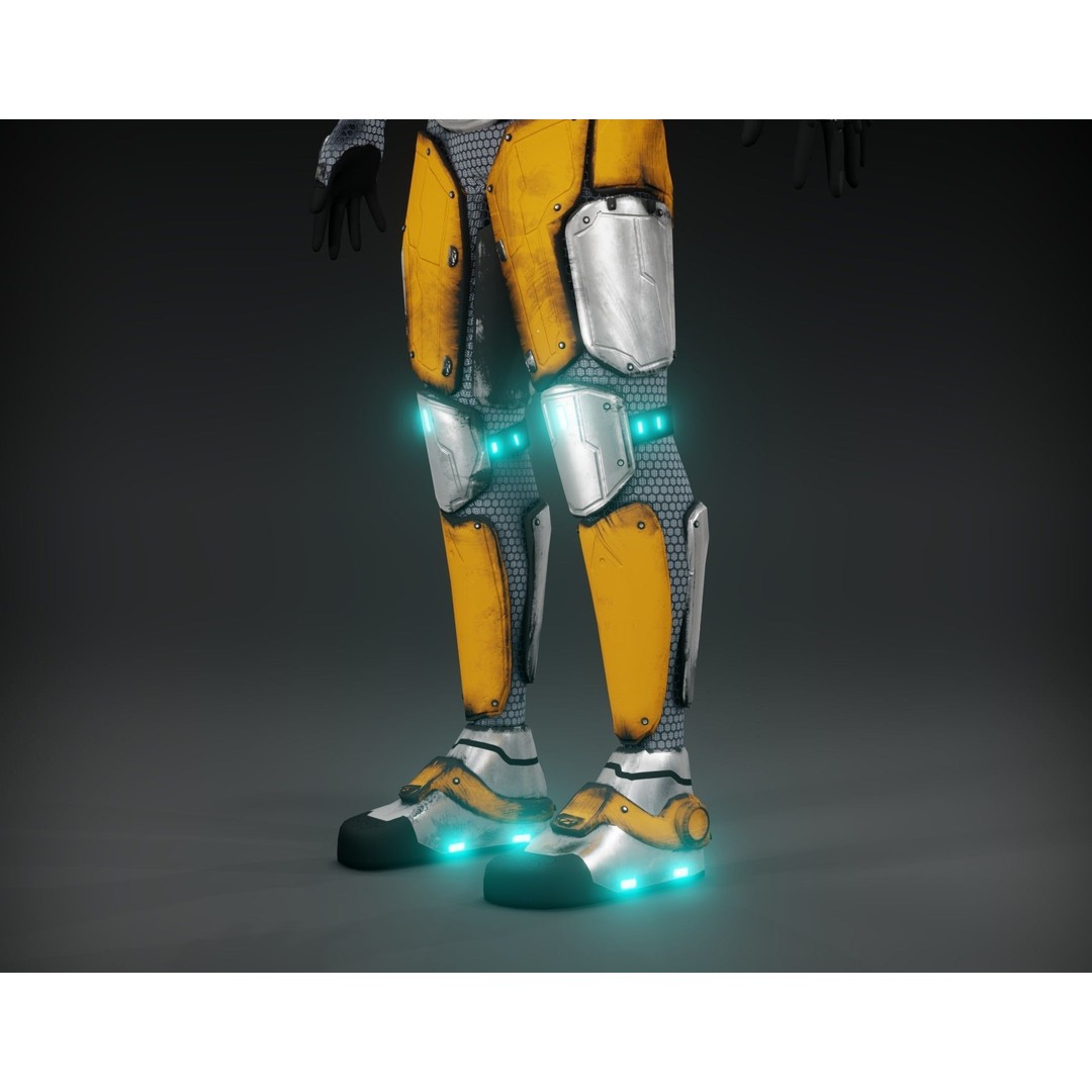 Sci-Fi Character 3D Model – Low Poly Rigged Game Asset, FBX/OBJ - View 33