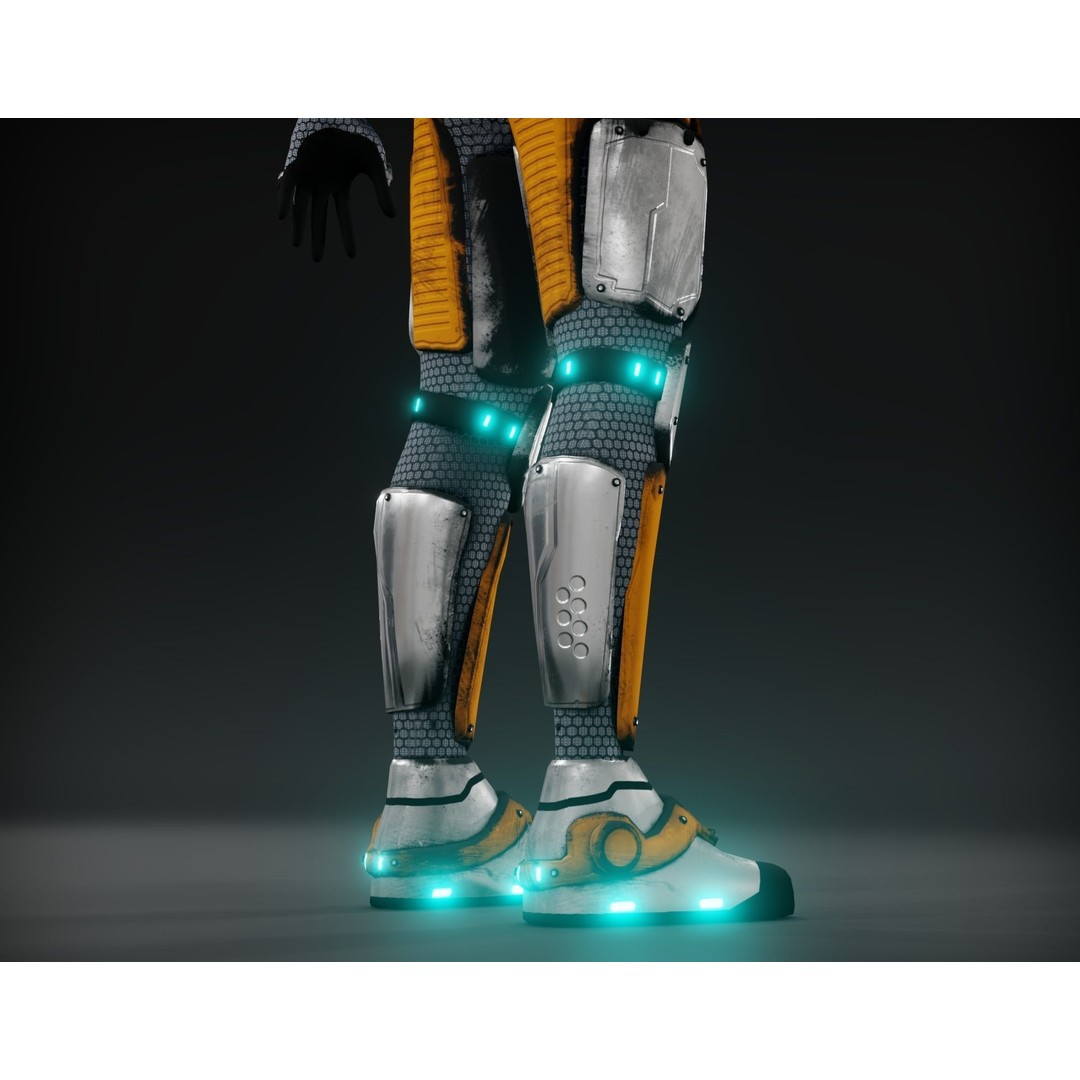 Sci-Fi Character 3D Model – Low Poly Rigged Game Asset, FBX/OBJ - View 34