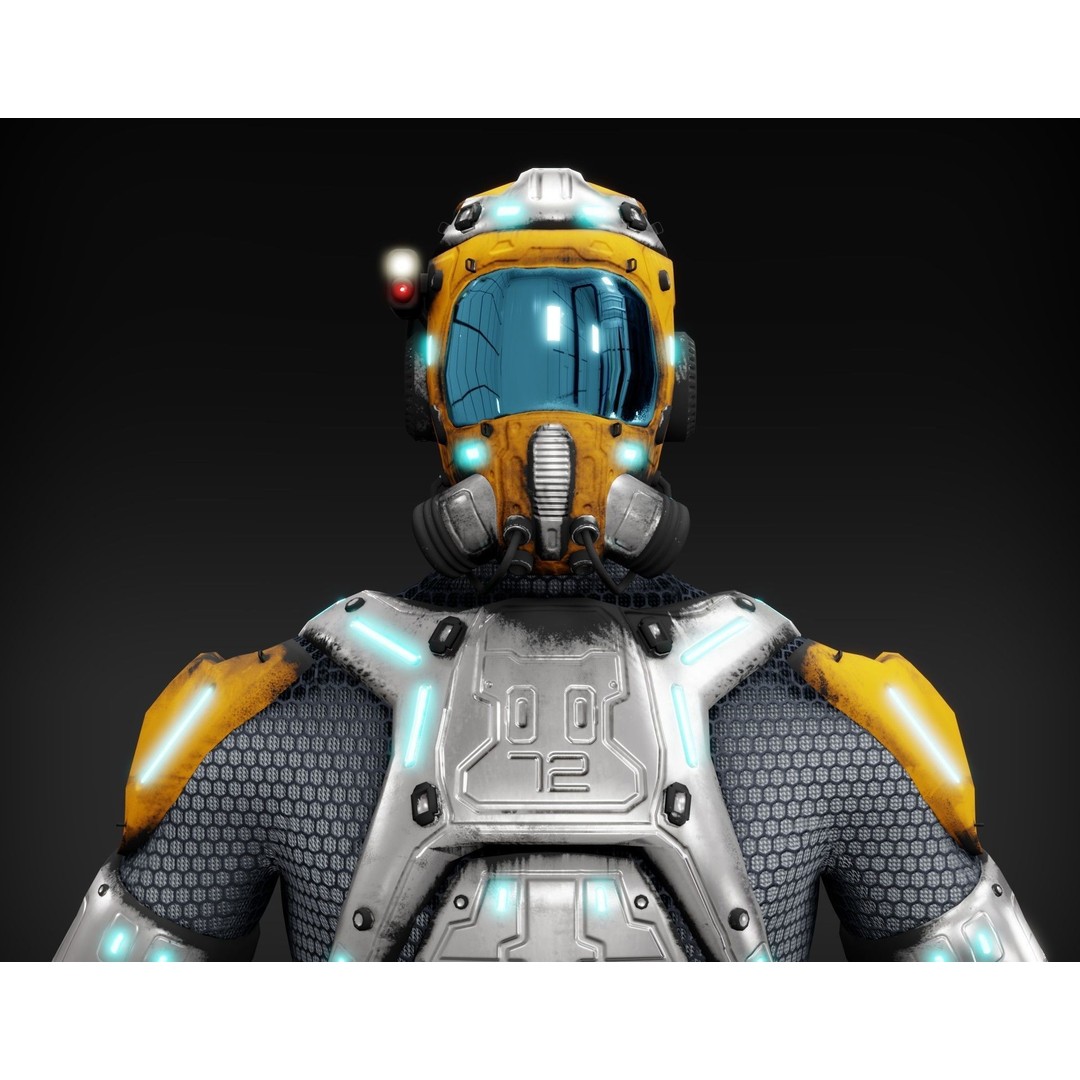 Sci-Fi Character 3D Model – Low Poly Rigged Game Asset, FBX/OBJ - View 35
