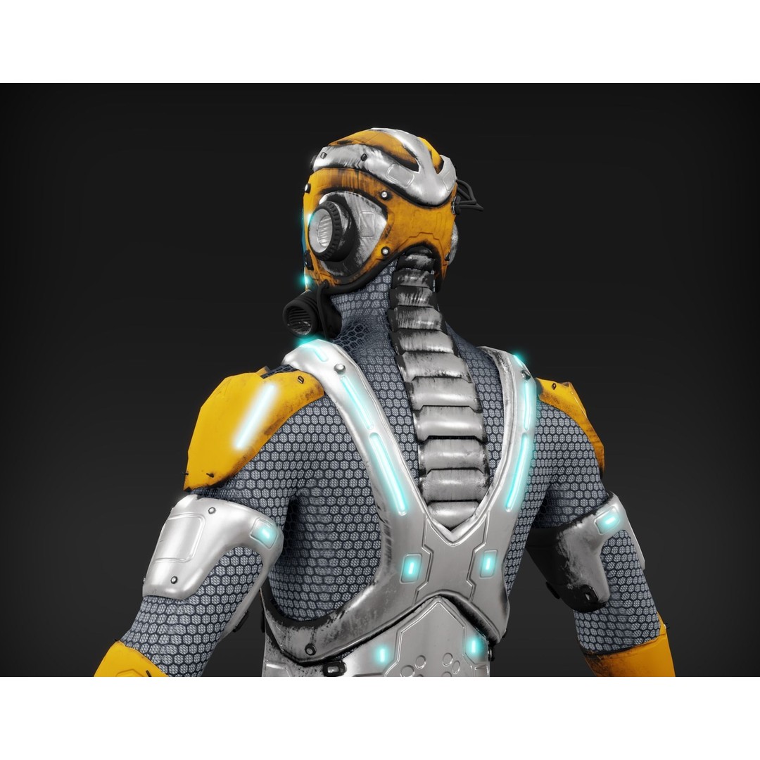 Sci-Fi Character 3D Model – Low Poly Rigged Game Asset, FBX/OBJ - View 37