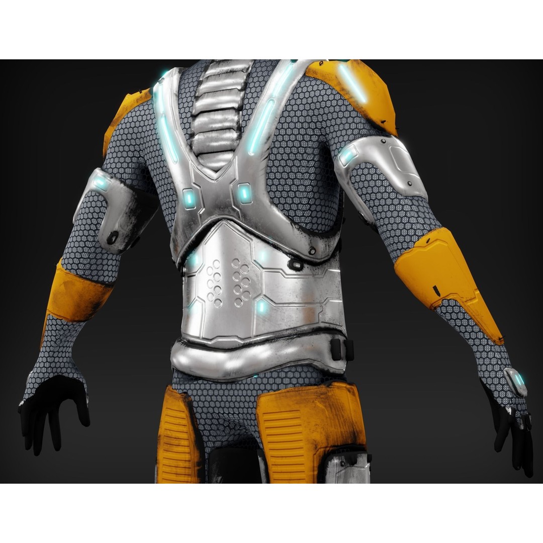 Sci-Fi Character 3D Model – Low Poly Rigged Game Asset, FBX/OBJ - View 38