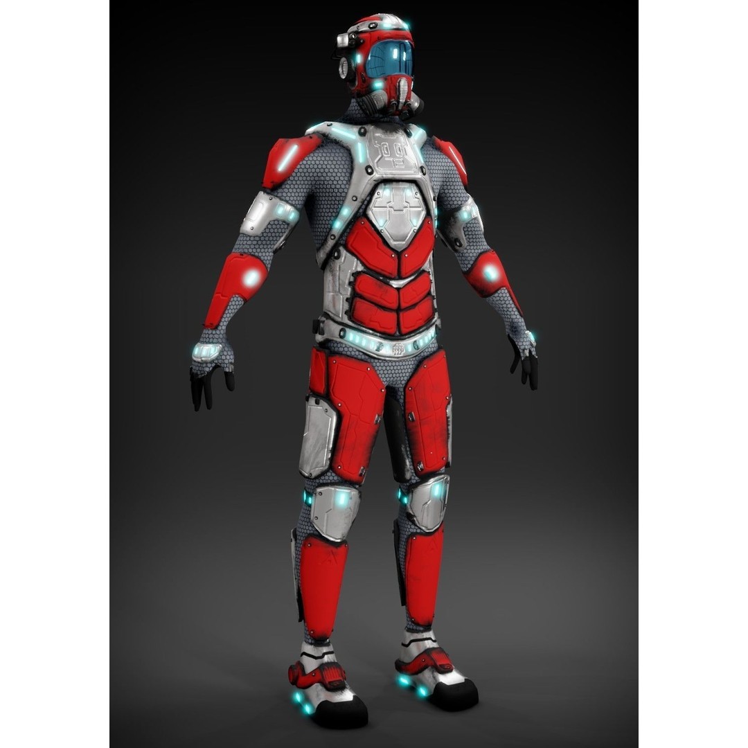 Sci-Fi Character 3D Model – Low Poly Rigged Game Asset, FBX/OBJ - View 4