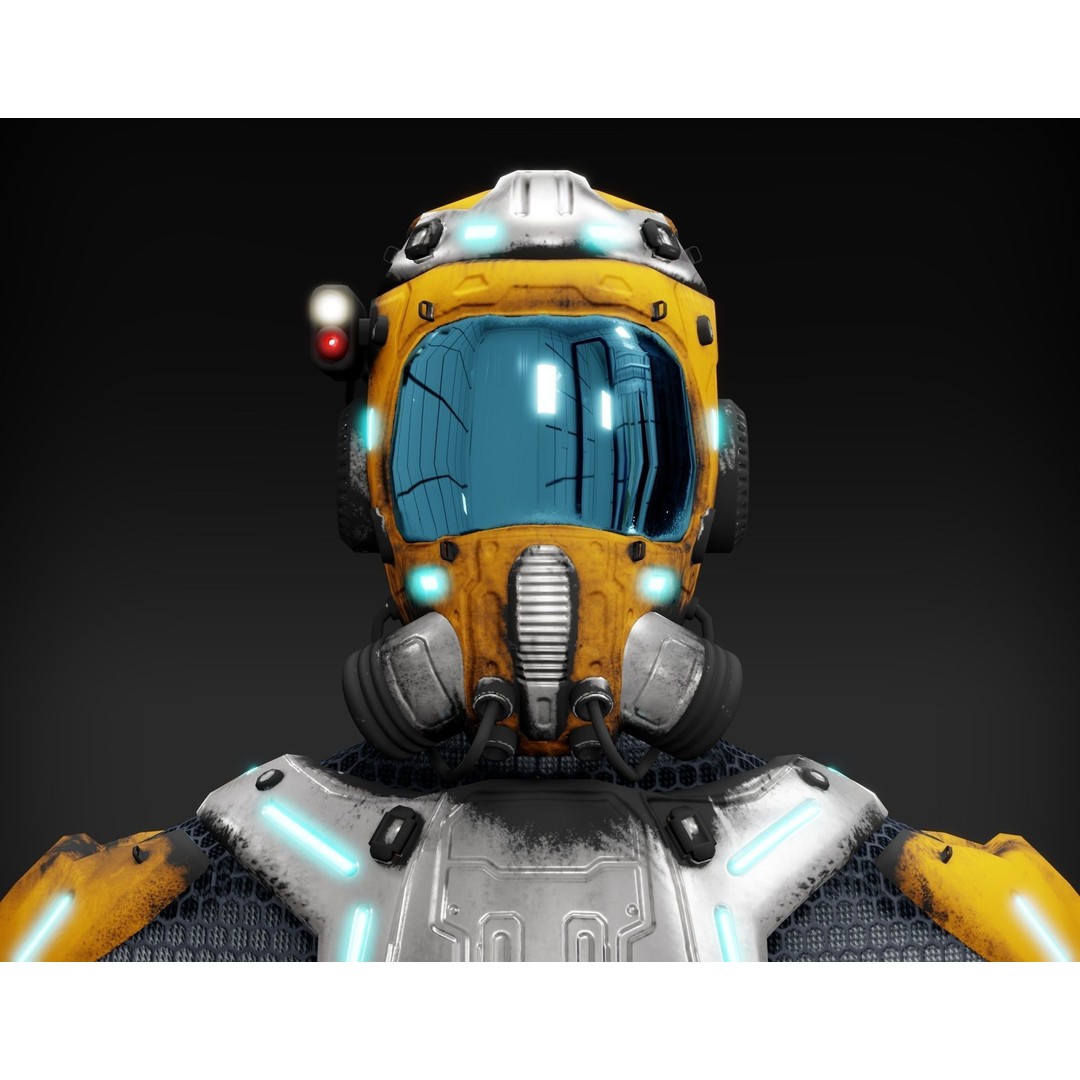 Sci-Fi Character 3D Model – Low Poly Rigged Game Asset, FBX/OBJ - View 8