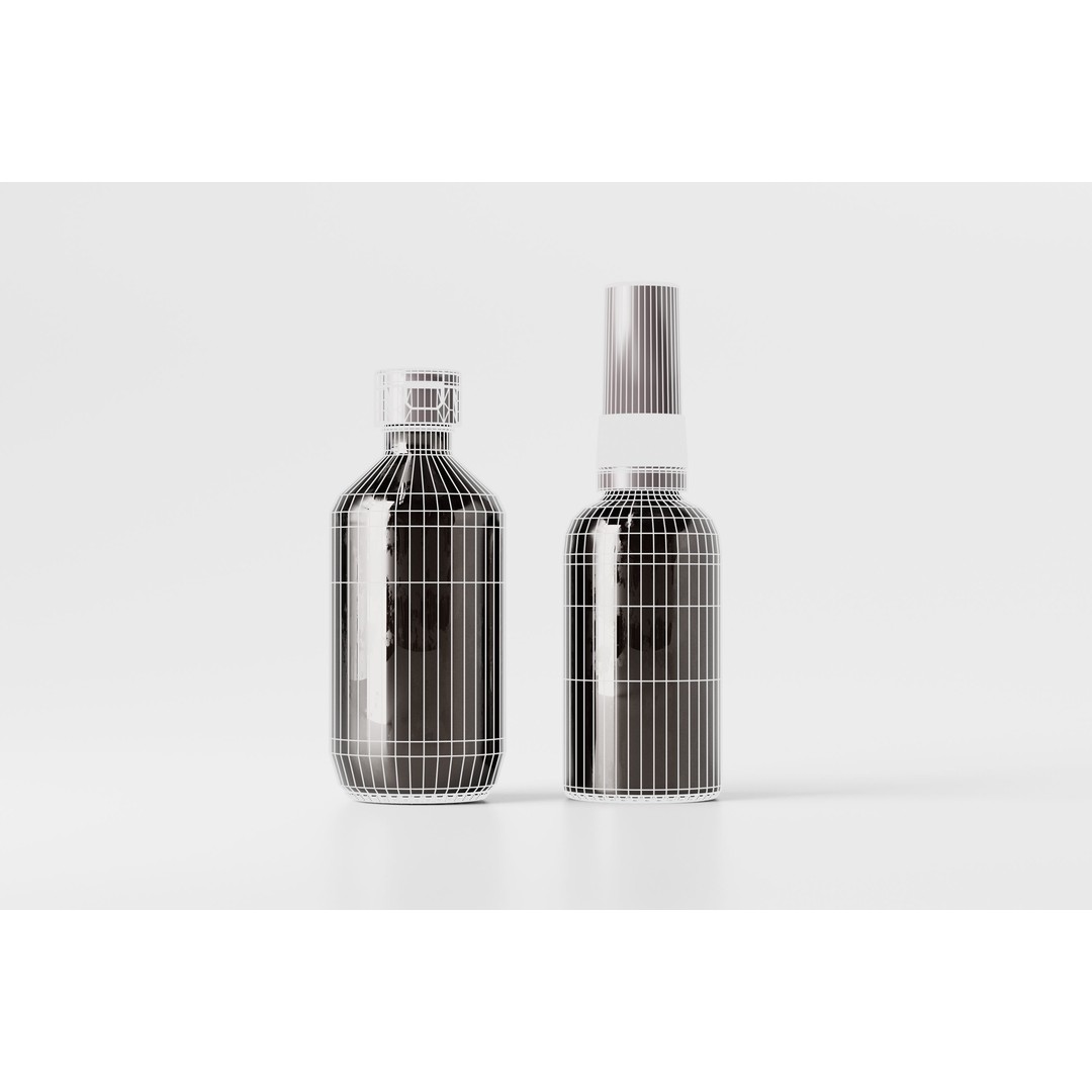 Amber Bottle 3D Model – Low Poly Medical Container, FBX & OBJ - View 13